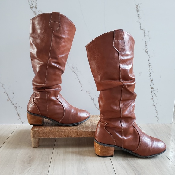 Muk Luks Shoes - Muk Luks Chestnut Over the Knee Boots